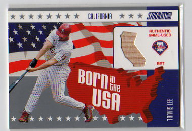 2003 Stadium Club Born in the USA Bat Card Travis Lee