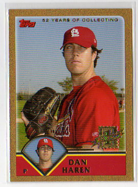 2003 Topps Traded Dan Haren Gold Parallel